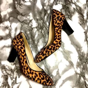 Nine West Fur Leopard Cheetah Heels